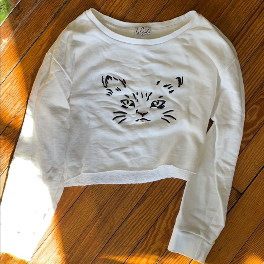 Cropped cat sweatshirt